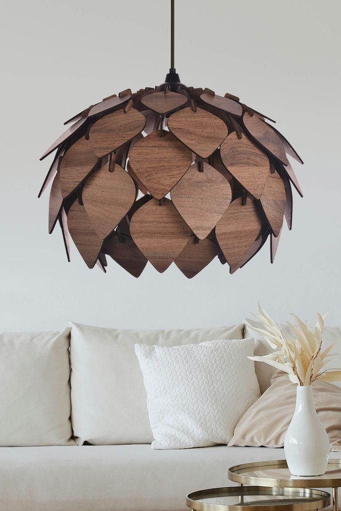 Opviq, UAV010, lustre, corps en MDF, couleur marron, 67 x Image du produit 