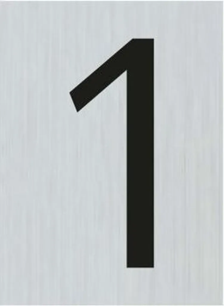 Sticker Chiffre Noir 60x44mm - Autocollant Route Alulook Numéro 1