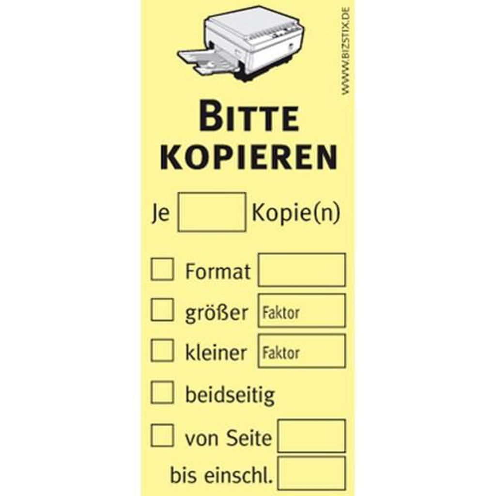 Haftnotizen 75 x 35 mm, gelb Bitte kopieren