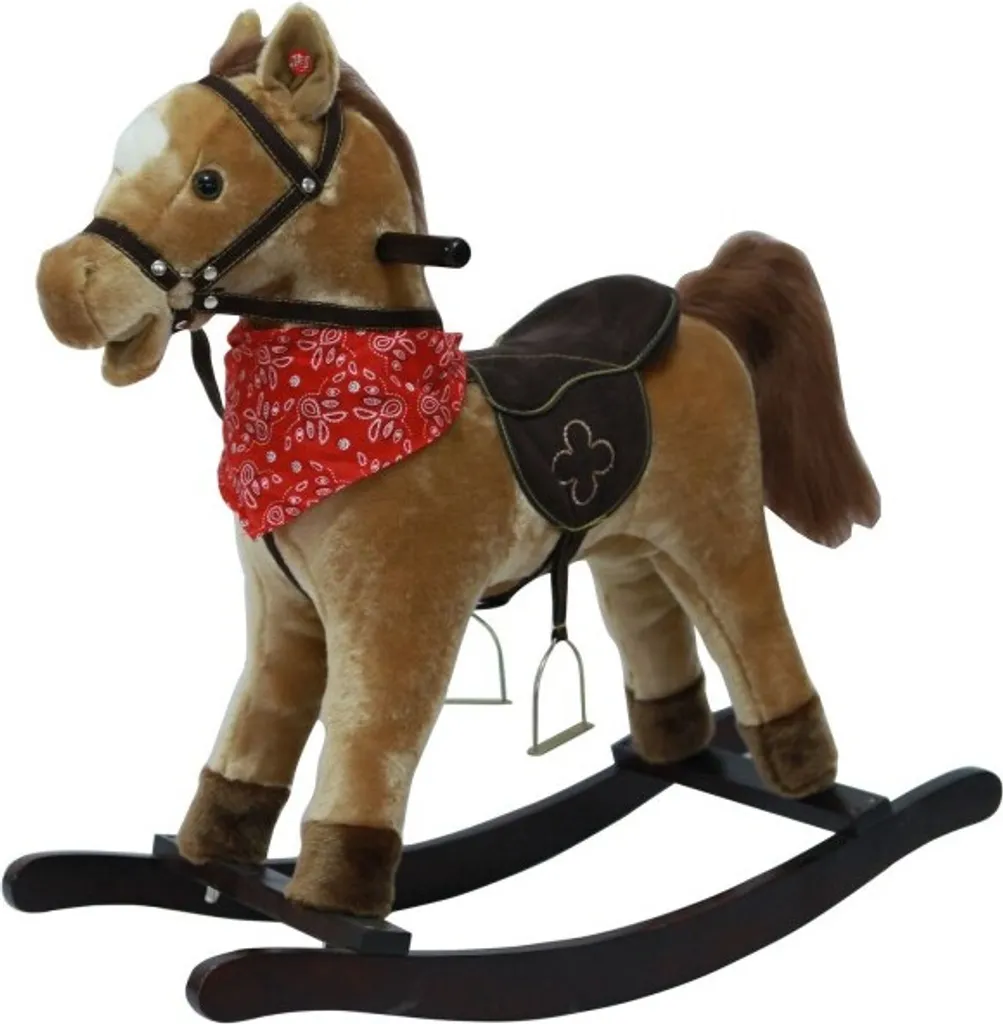 Jouet à Bascule Cheval Interactif Teddies Peluche Douce pour Enfants