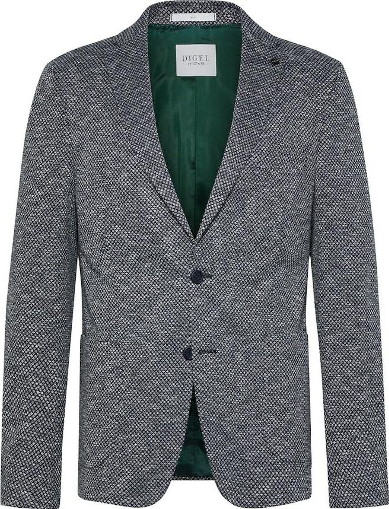 Digel Herren Sakko Grau mit Strukturmuster, Doppelknopf-Front für Business-Look