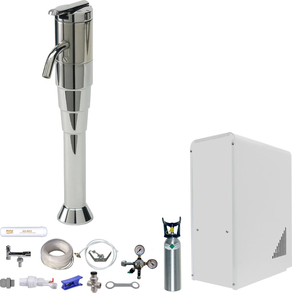 Sprudelwasser Tafelwasseranlage BieTal BT-10U Kühlung Schanksäule G68 & 2kg CO2