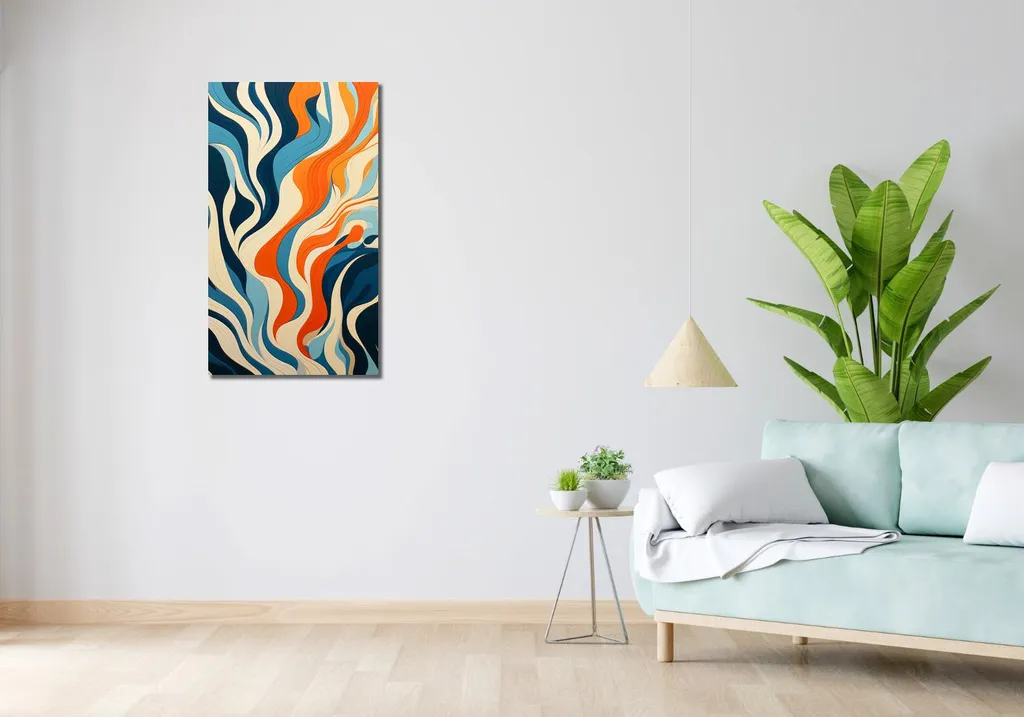 Image Océan 50x90 cm - Impression Haute Définition Vagues Bleues