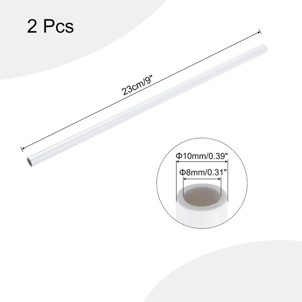 2 Stš¹ck PVC Rohr, Durchmesser 8mm L?nge 0.23m Rund Kunststoffrohr fš¹r Garten, Aquarium, Wasserleitung, Kabelkanal, lš¹ftungsrohr (Wei?)