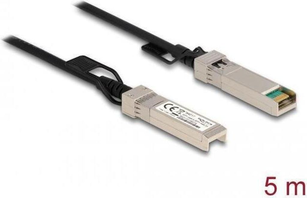 Delock - Direktanschlusskabel - SFP+ (M) bis SFP+ (M) - 5,0m - 5,8 mm - twinaxial - SFF-8431/SFF-8432 - passiv - Schwar
