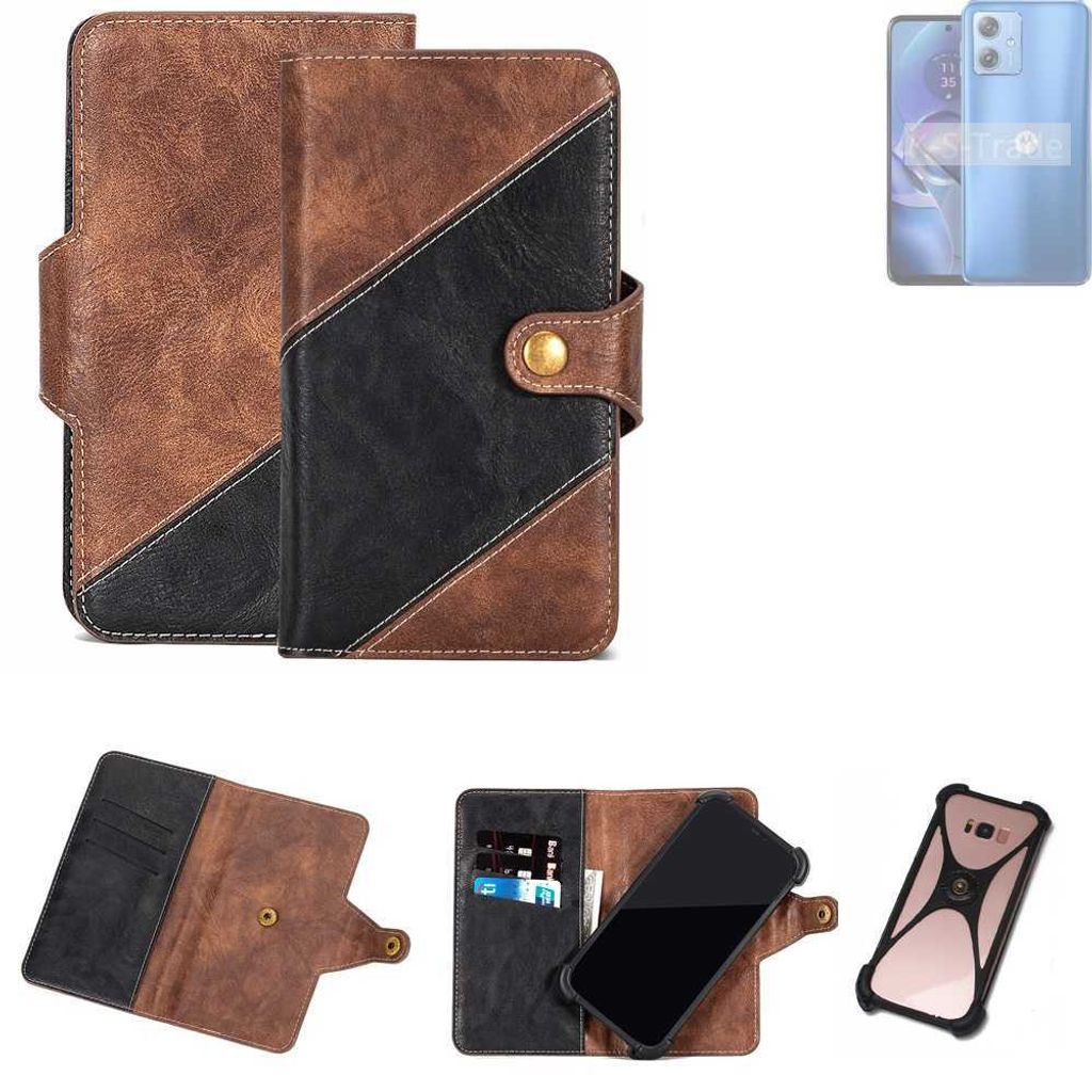 K-S-Trade Handyhülle Schutzhülle Bookstyle Case kompatibel mit Motorola Moto G54 5G XT-2343-1 Klapphülle Cover Hülle Schutztasche 1x