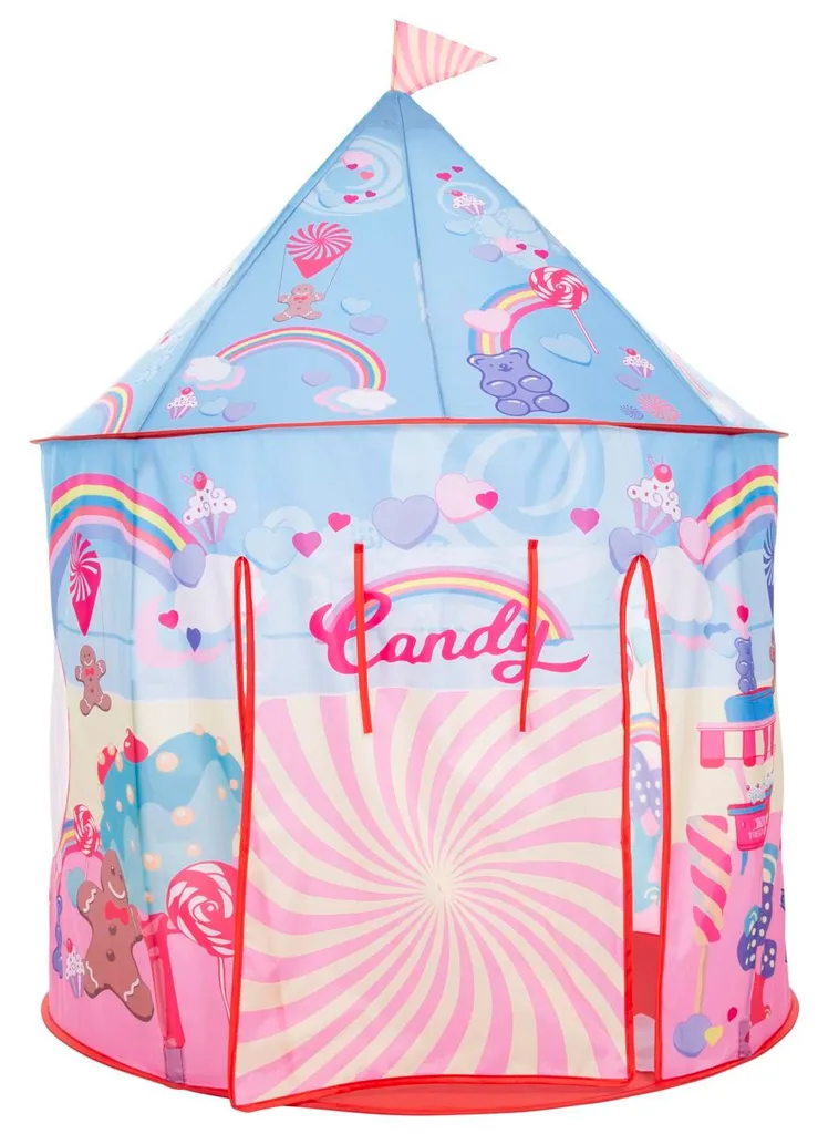 Tente de jeu enfant style château de bonbons pour intérieur Trespass