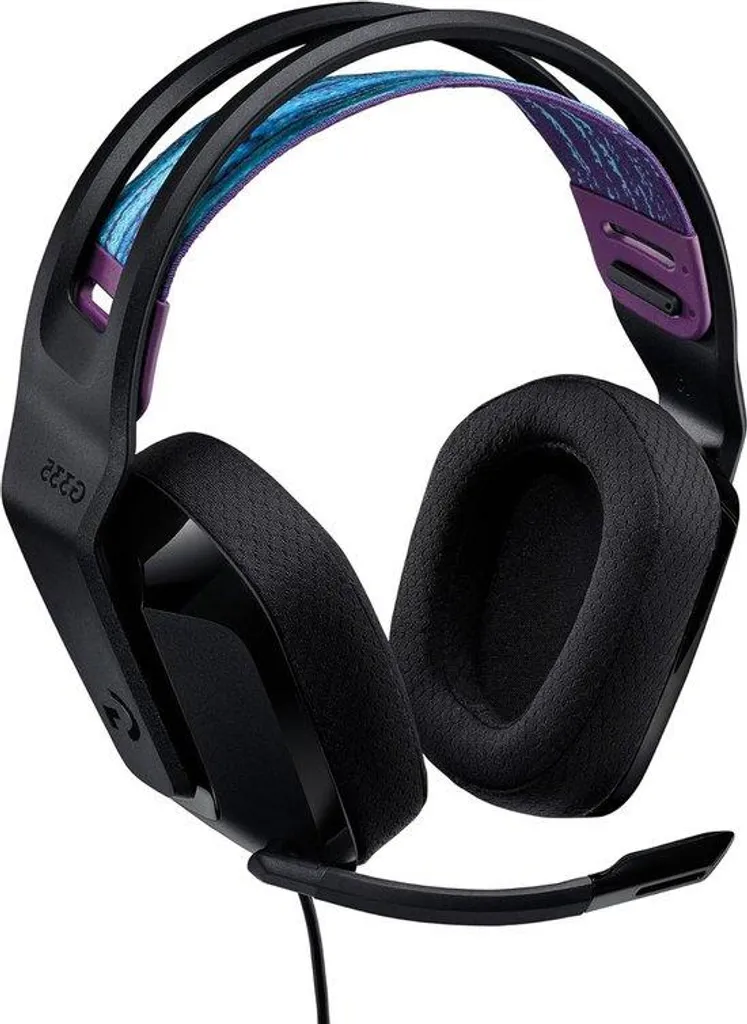 Casque de jeu à mémoire de forme et micro rétractable - Noir Discret