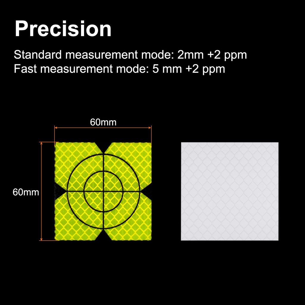 40 Stš¹ck TotalStation Reflektor 60x60mm Selbstklebende Reflektierende Folie Vermessungszielmarken fš¹r Totalstationen, Grš¹n.