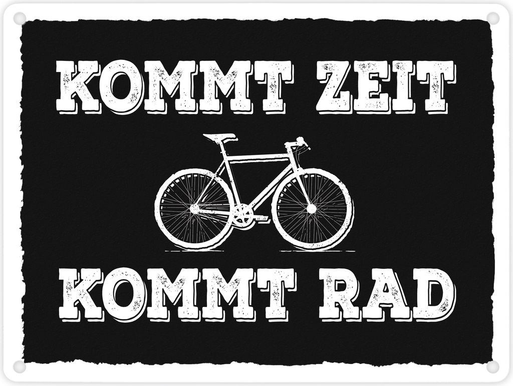 Kommt Zeit kommt Rad Metallschild mit Fahrrad Motiv Bike Fahrrad Radfahrer Hobby