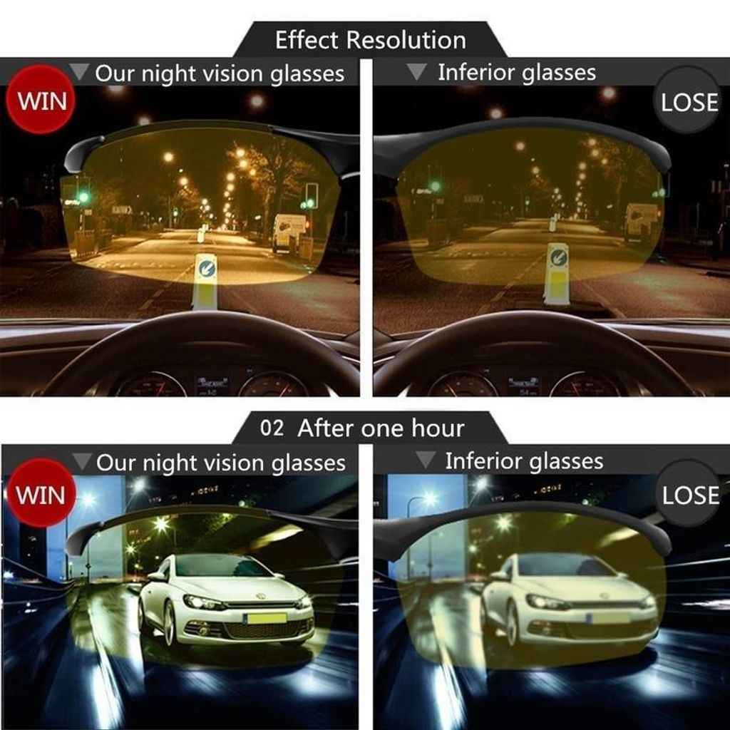 GKA Nachtsichtbrille Autofahrer Halbrahmen Nachtfahrbrille Produktbild 3
