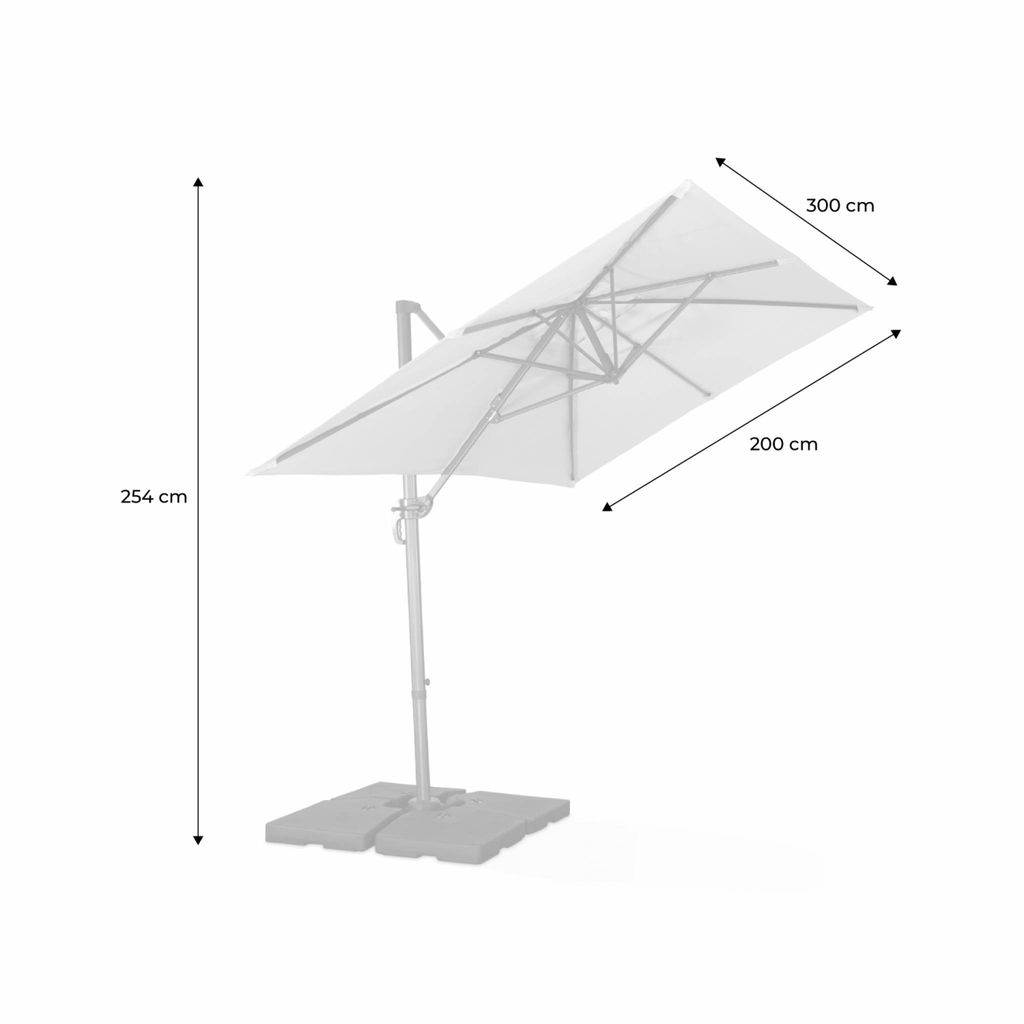 Madison Sonnenschirm 300cm Ecru Ampelschirm Gartenschirm Marktschirm Schirm 