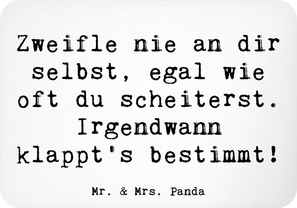 Mr. & Mrs. Panda magnet Spruch Glaube an sich selbst - Weiß - Geschenk, positiv denken, Zitat, haftmagnet, Kühlschrankmagnet, Selbstvertrauen, ze...