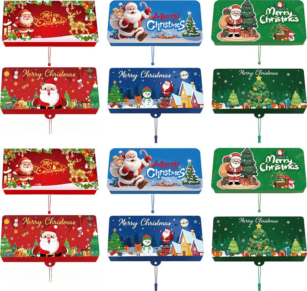 Weihnachtsgeschenkkörbe mit 10 Fächern – Überraschungs-Weihnachtsgeschenkkörbe für Bargeld – DIY-Weihnachtsgeschenkkörbe für Männer, Fr...