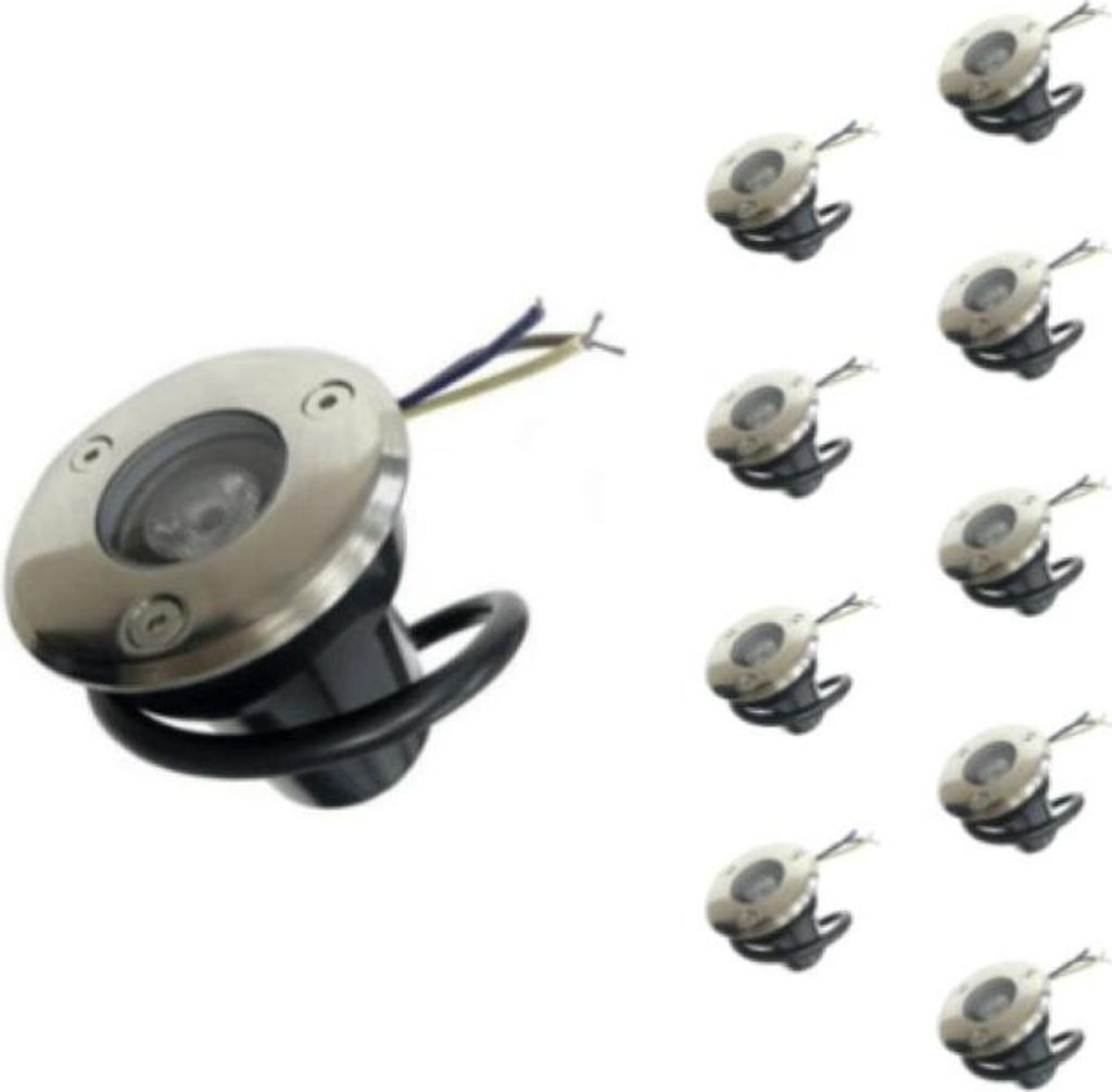 LED-Einbaustrahler für den Außenbereich IP65 220V Sol 3W 45° (Packung mit 10 ) - Warmweiß 2300K - 3500K