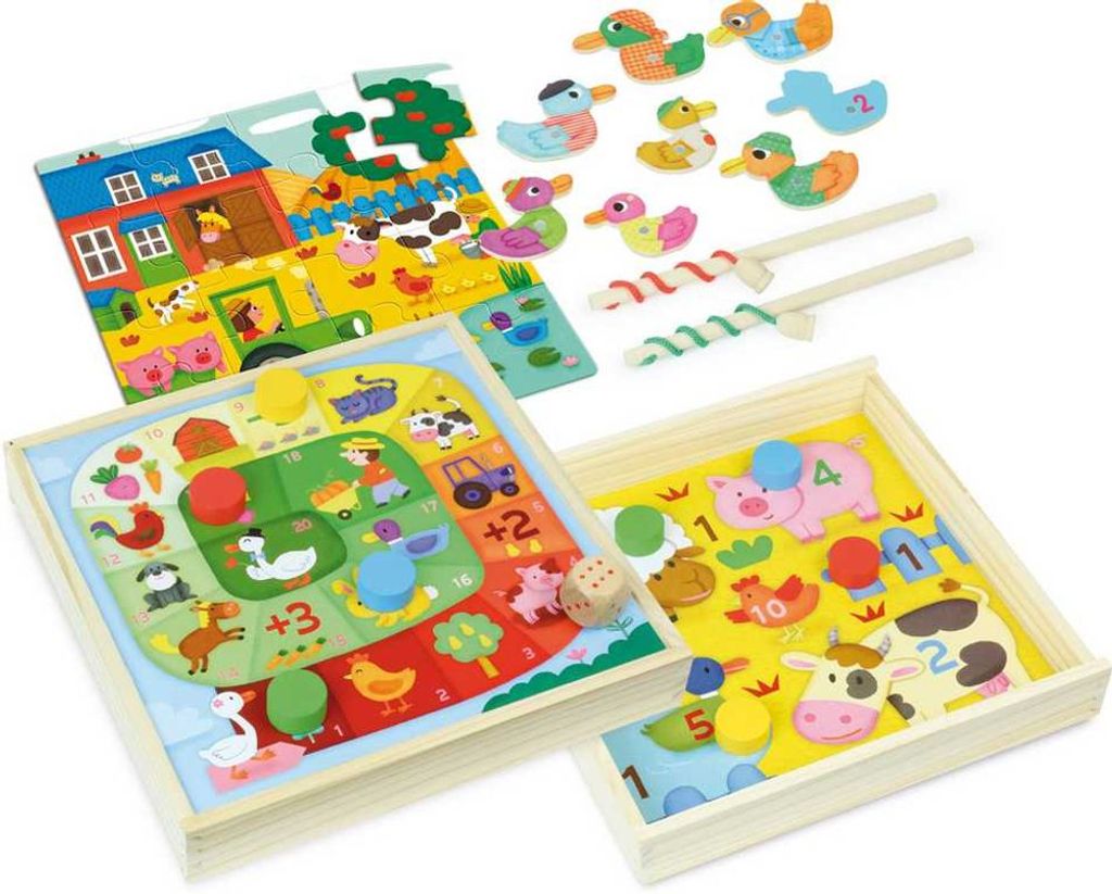Vilac Holzspielset mit Tieren 4in1