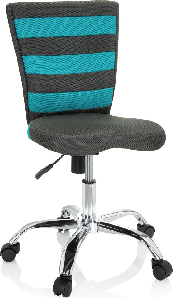 hjh OFFICE Kinderdrehstuhl KIDDY COMFORT I Schreibtischstuhl für Kinder höhenverstellbar ohne Armlehnen Netzstoff