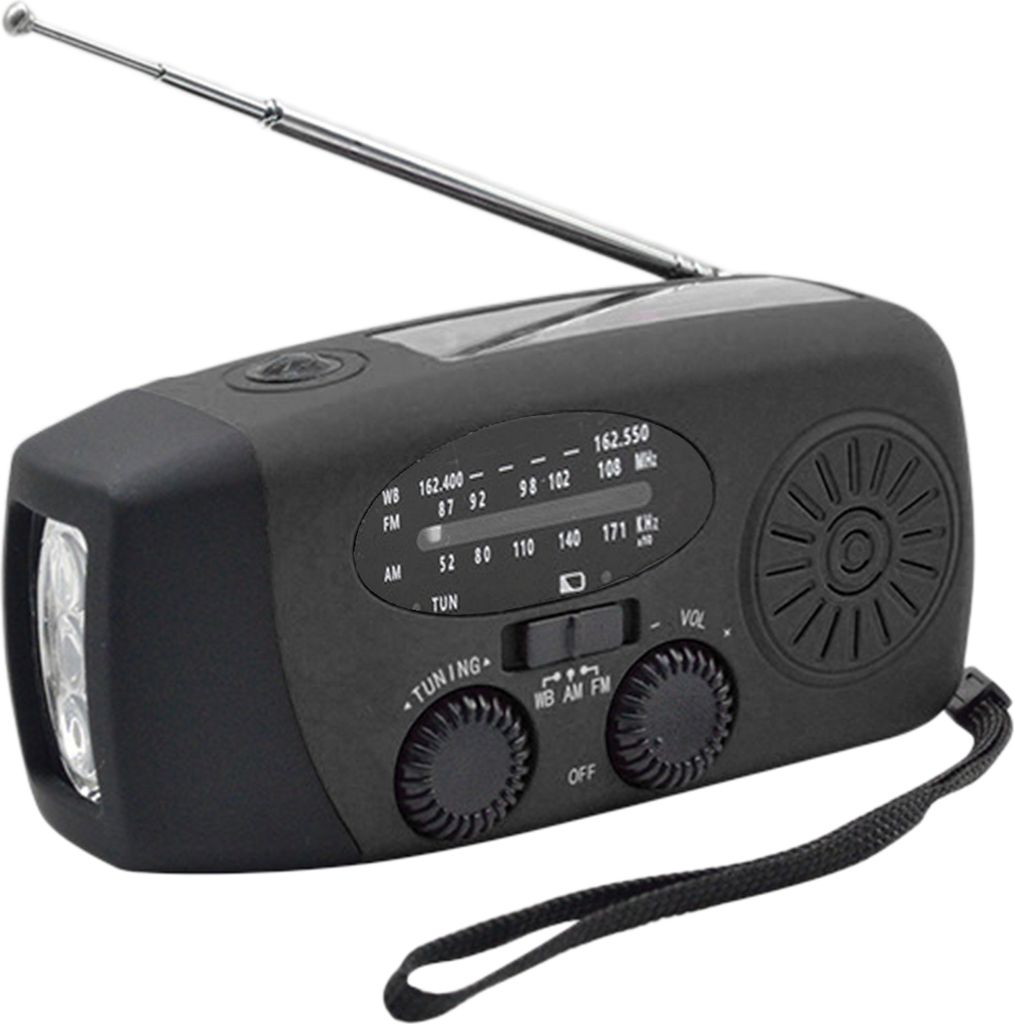 Radio di emergenza con manovella, LED e power bank - Immagine del prodotto 