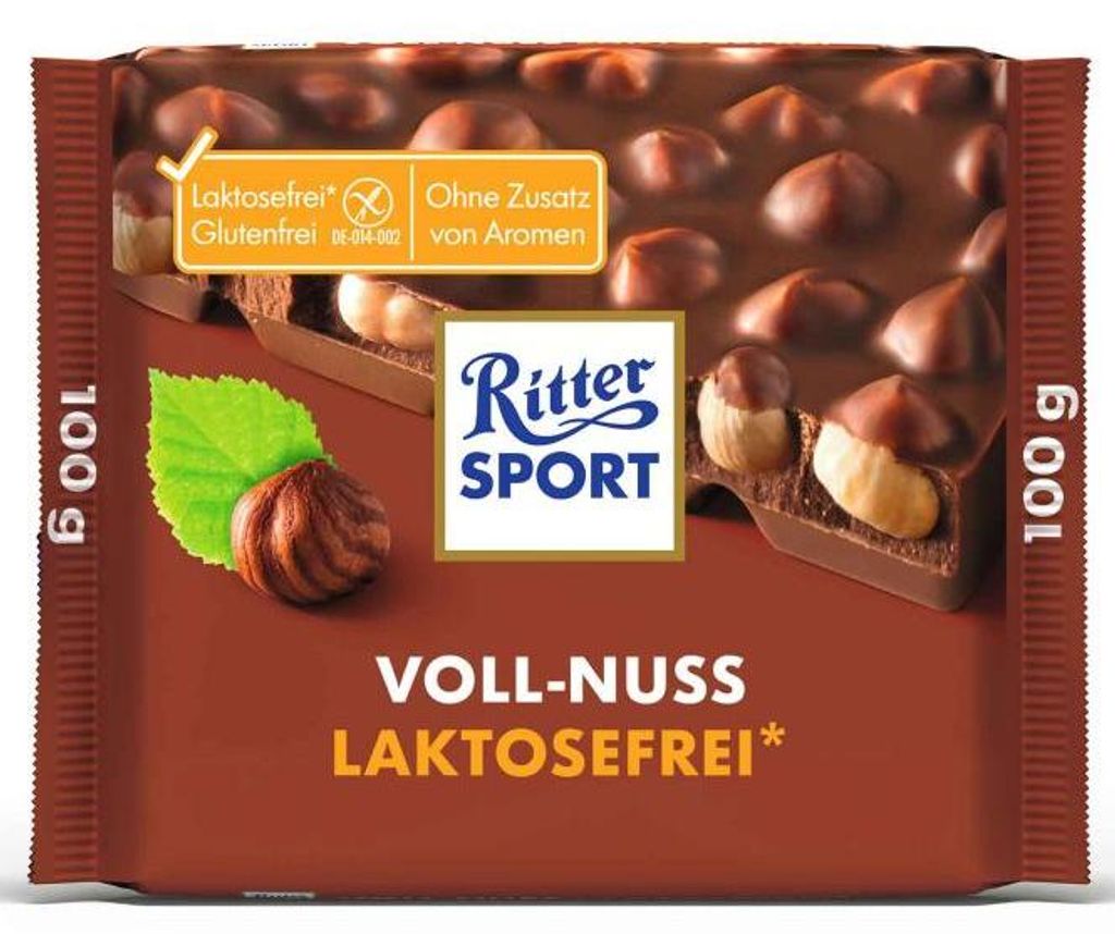 Ritter SPORT  Ritter SPORT VOLL-NUSS LAKTOSEFREI Schokolade Immagine del prodotto 