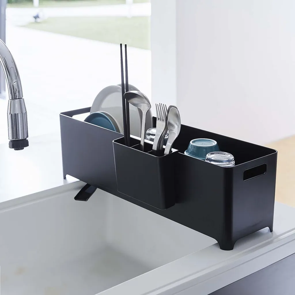 Scolapiatti Slim Yamazaki Tower Nero 55cm - Estetica e Funzionalità - 1