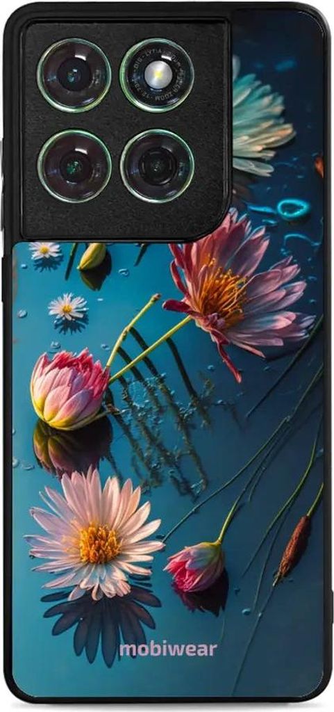 Handyhülle für Motorola Edge 60, Mobiwear Glossy Case, Blau-Blumig