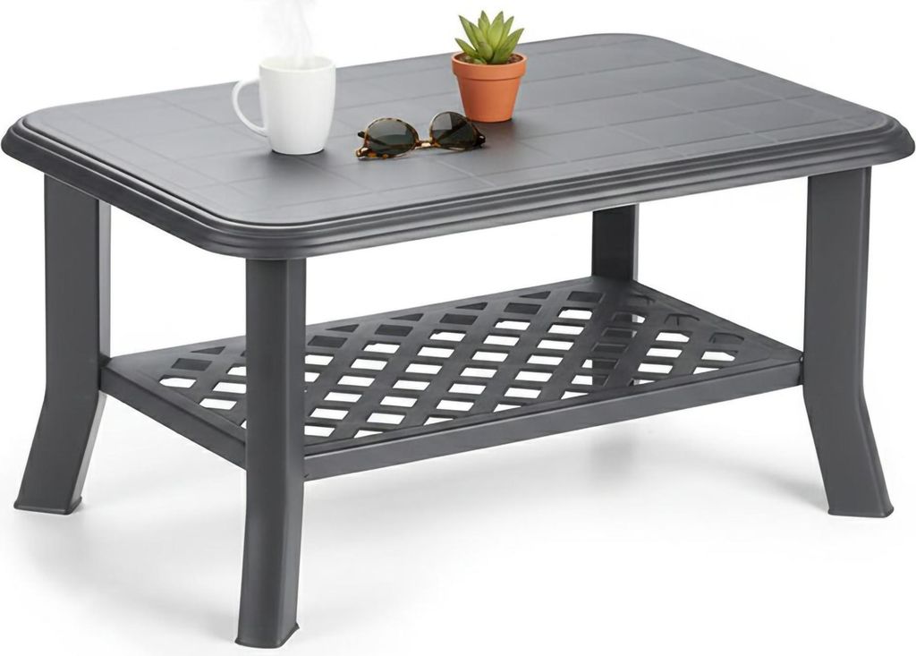 Ucria - Outdoor-Tisch, 90x60x46h cm Anthrazit, 2 Plätze Italy