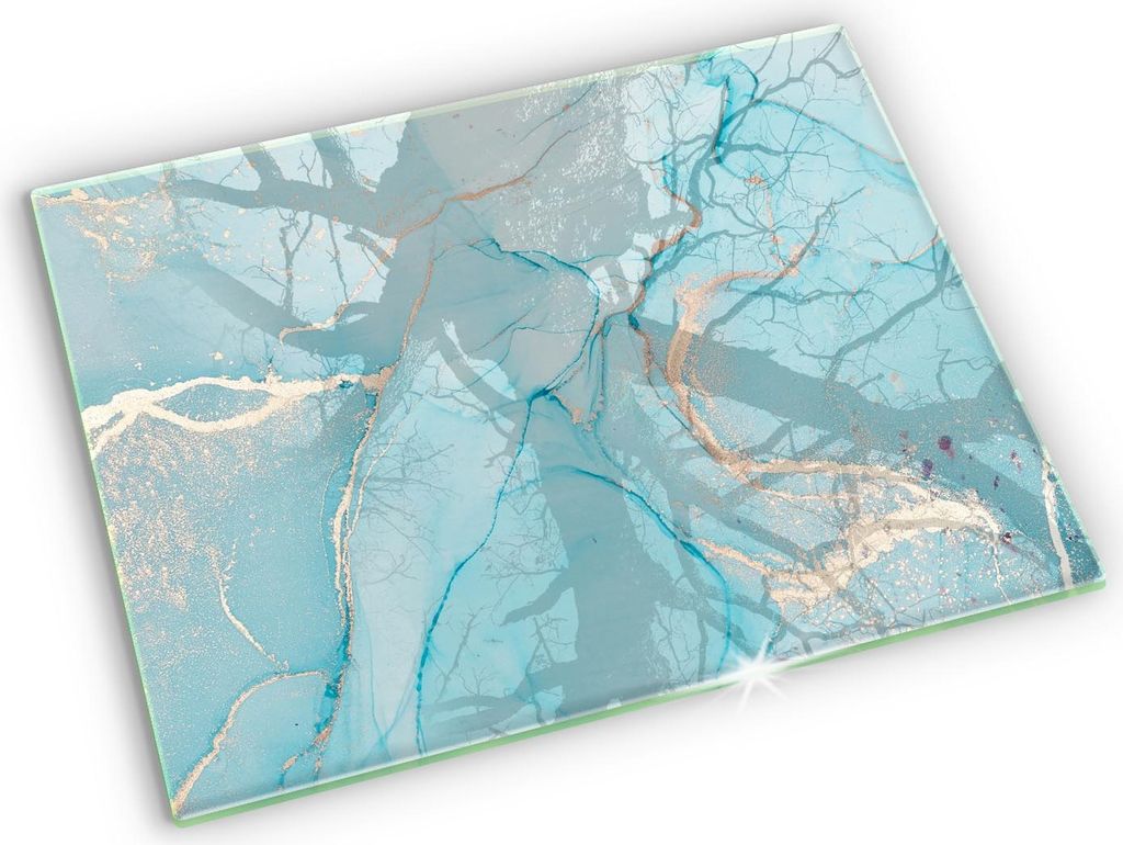 Grabkerze Untersetzer Glastafel Gummifüße Motiv - 52x40 cm - Abstraktionsstein