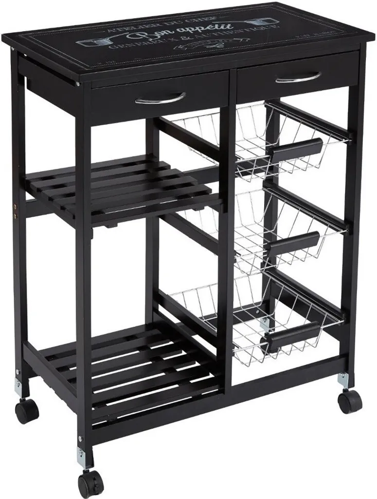 Gagnez de la place avec le chariot de cuisine Isaac Noir Eazy Living