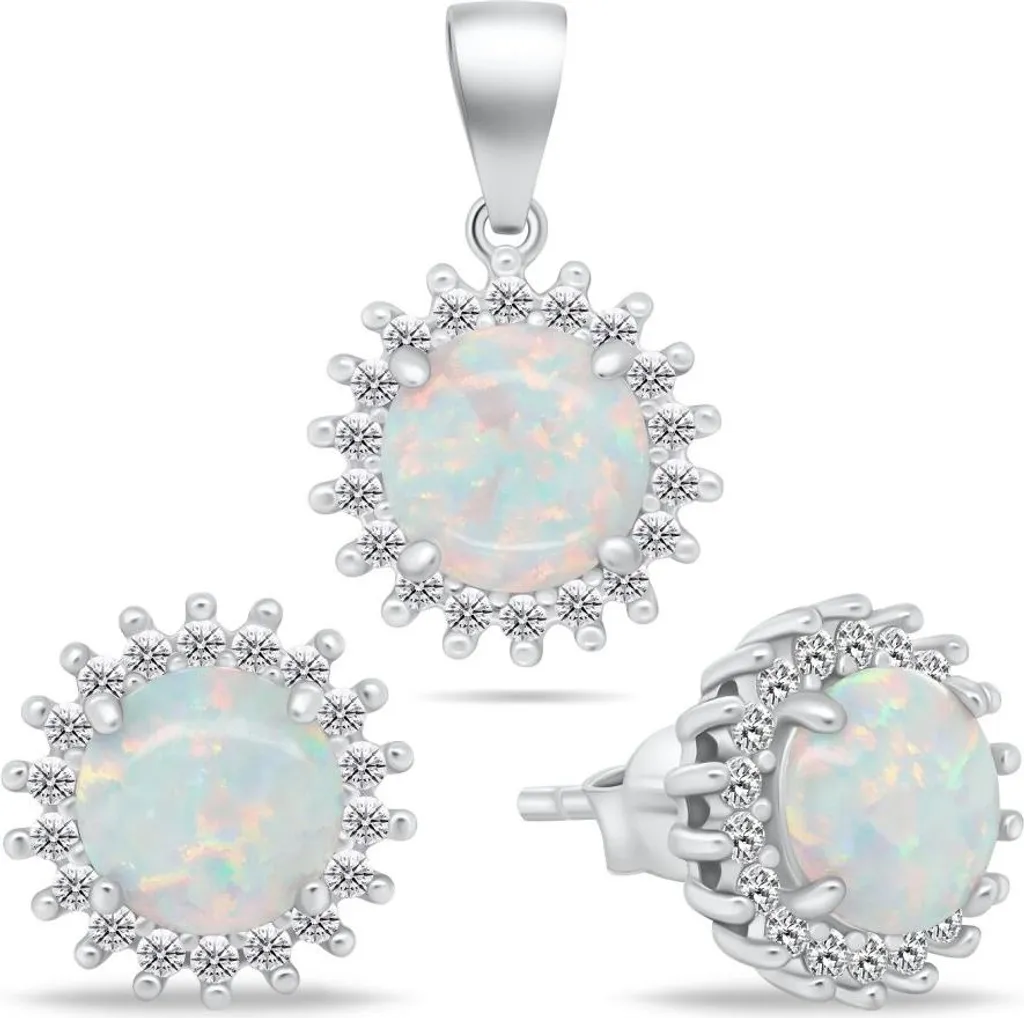 Parure Gioielli Opale SET254W: Orecchini e Ciondolo Argento 925 Prezzo