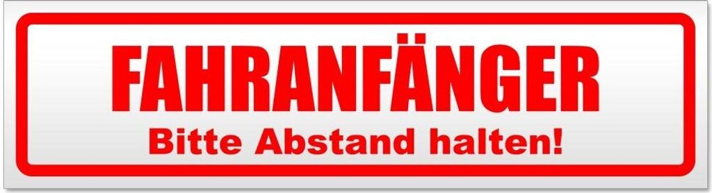 Kiwistar Magnetschild 30x8cm Fahranfänger. Bitte Abstand halten! für KFZ und sonstige Metalloberflächen reflektierend oder normal - Magnetfolie ...