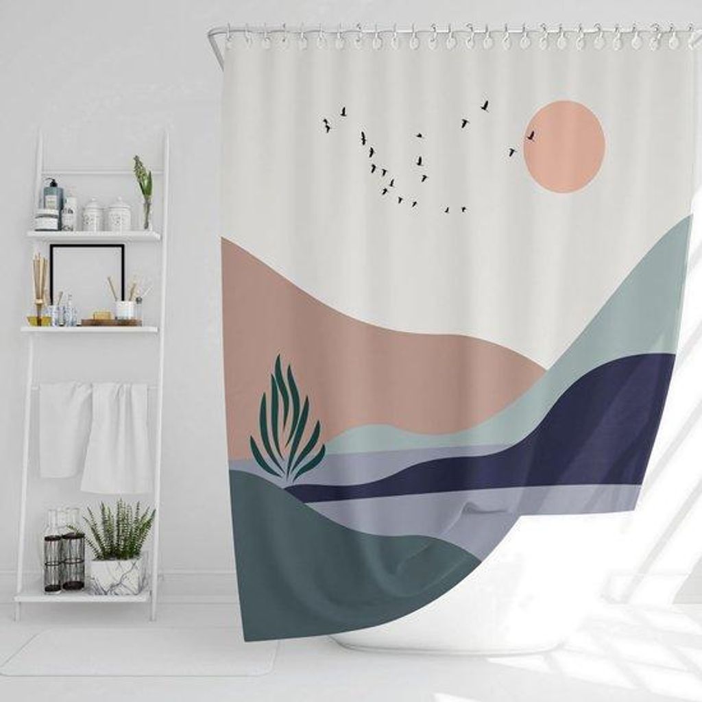 Duschevorhang 180 x 200 cm Polyester Gewebe Boho-Motiv 100% wasserdicht Gewichteter Saum undurchsichtig Maschinell waschbar Antimilbenbeschichtung ...
