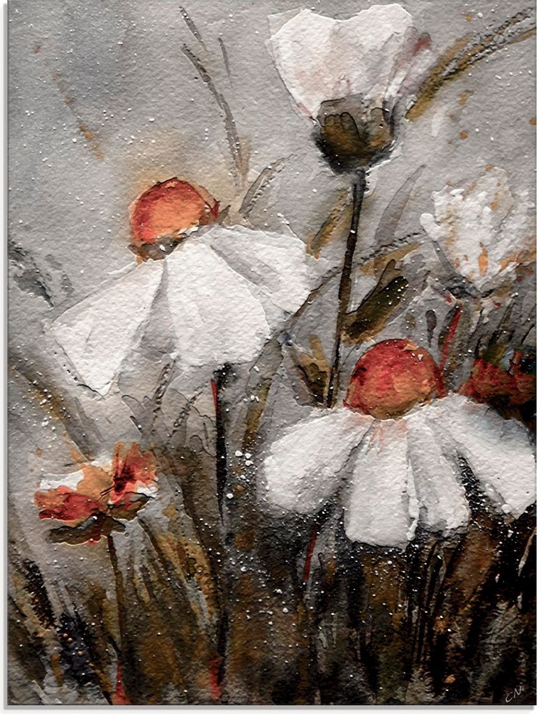 ARTland Glasbild Margeriten I Größe: 45x60 cm
