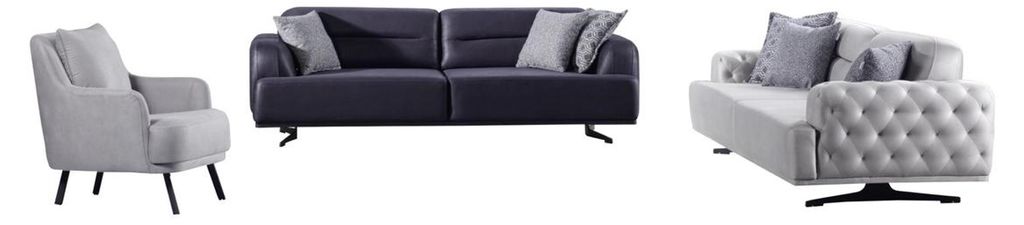 Sofa 3-Sitzer Couch Sitzgruppe Sessel Polsterkombination Garnitur Wohnzimmer