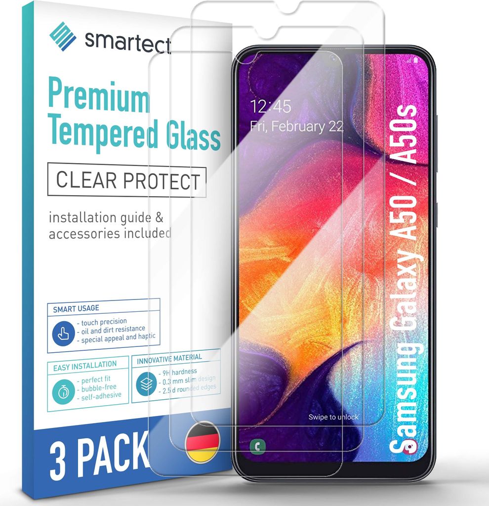 3x Schutzglas Panzerfolie Klar für Galaxy Produktbild 