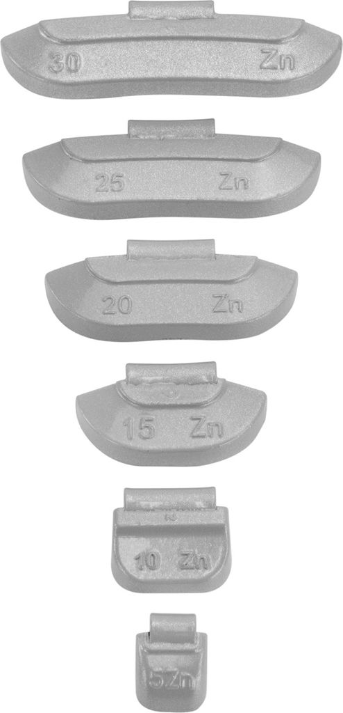225x Schalggewichte Auswuchtgewichte Stahlfelgen 5g-30g Produktbild 
