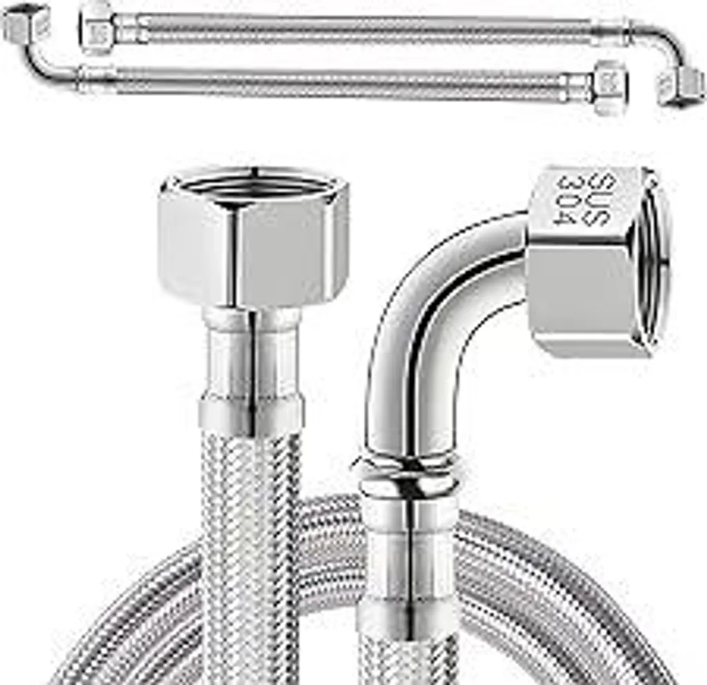 2x Tubi Flessibili 3/8" Üwm Acciaio Inox 30cm - Addio Pieghe Difficili