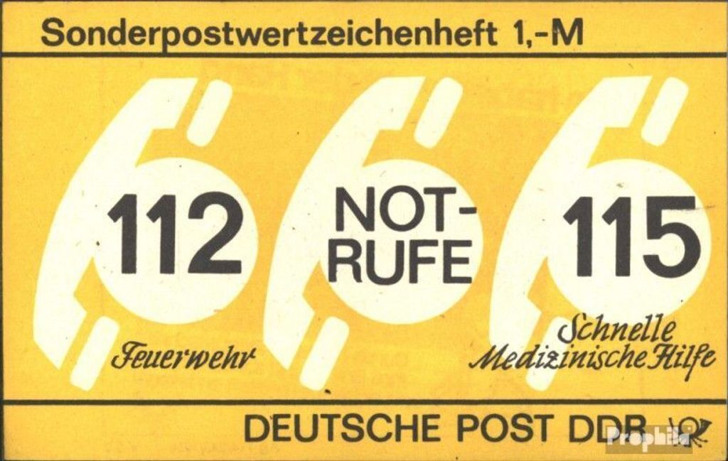 Briefmarken DDR 1986 Mi SMHD26 (kompl.Ausg.) postfrisch Notrufe