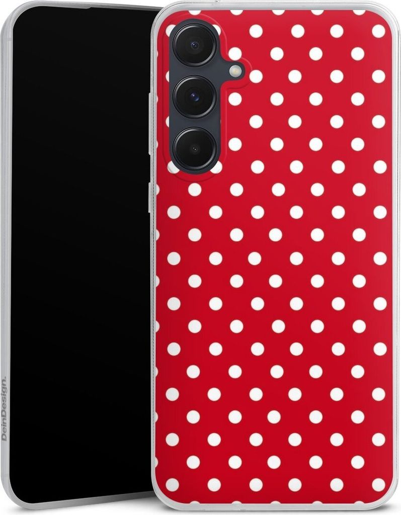 DeinDesign Slim Hülle für Samsung Galaxy A55 5G Silikon Case Ultra Dünn Handyhülle Polka Dots Punkte Retro
