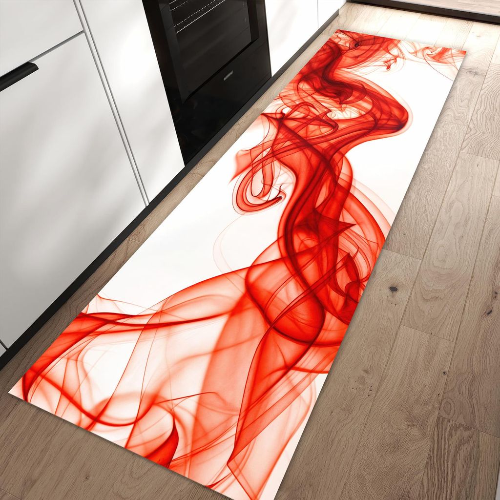 Küchenteppich 80x250cm rutschfest & abwischbar PVC Läufer - Abstrakter Rauch