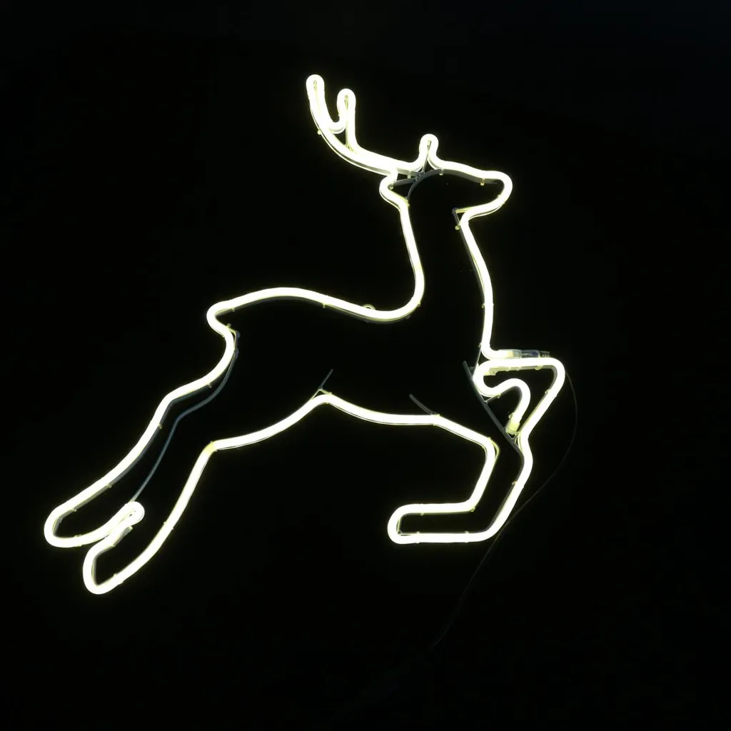 Néon mural Rennes de Noël 36 cm - Lampe décorative LED pour l'hiver