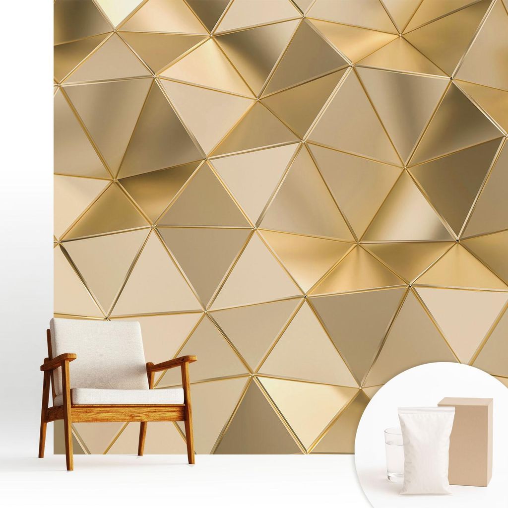 Fototapete - 250x250 cm - Tapete - Wandtapete - Wandbilder - Dekofolie - Tapete Folie - Wand - Dekoration - Wohnzimmer - Dreiecksmuster