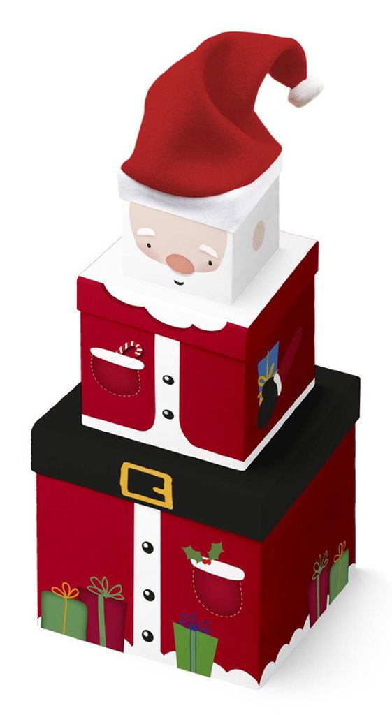 Clairefontaine Geschenkboxen-Set "Weihnachtsmann" 3-teilig