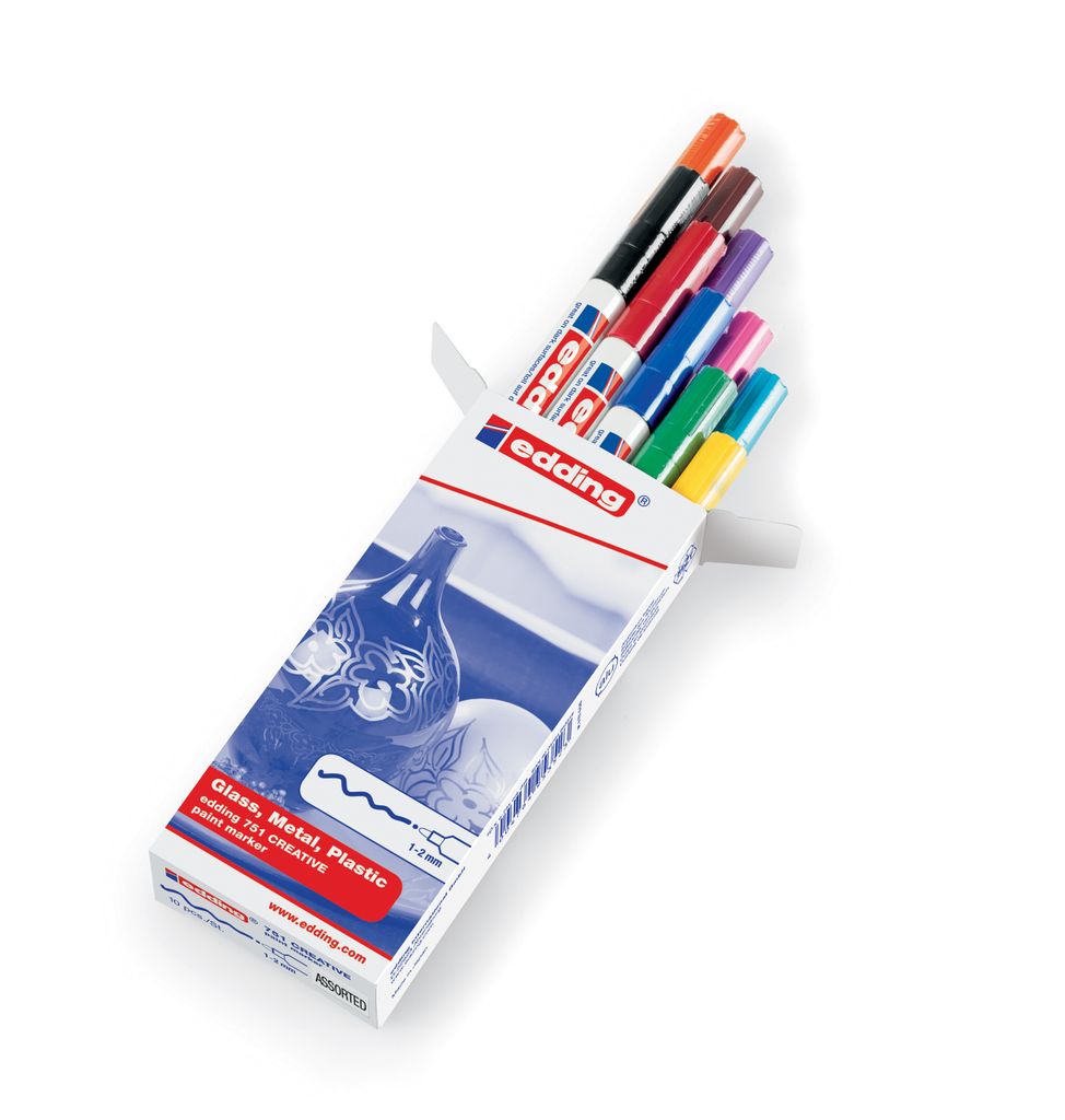 edding 4-751-9-999 10x creative Lackmarker farbsortiert 1,0 Immagine del prodotto 