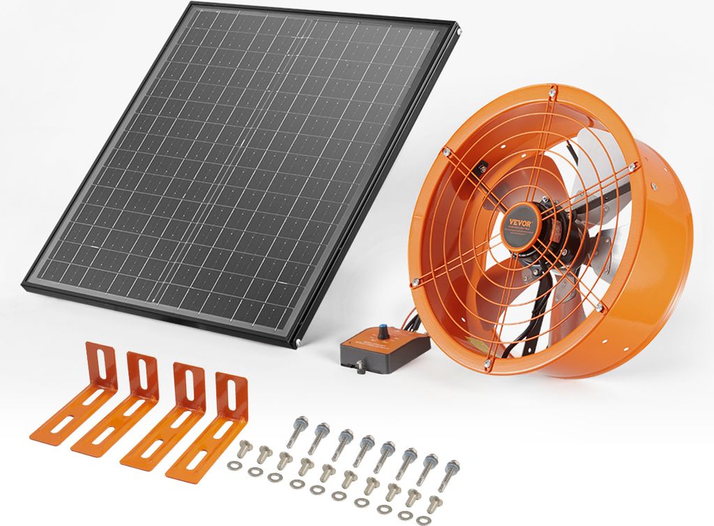 VEVOR Solar Ventilator, 400 x 150 mm, Solar Powered Fan, Produktbild 
