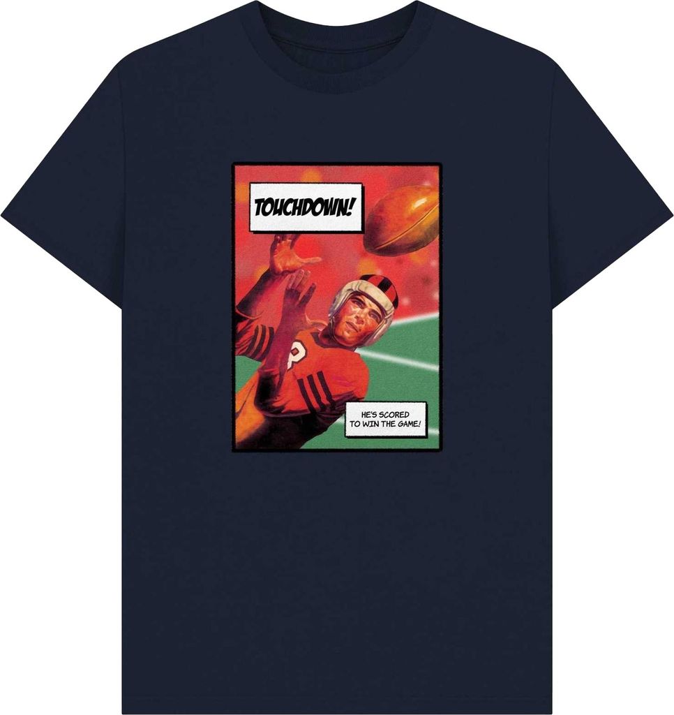 Apoh - "Touchdown!" T-Shirt für Herren/Damen Uni PN2145 (M) (Dunkles Marineblau)