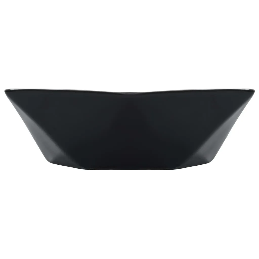 Vasque céramique noire design, solution gain de place, 41cm vidaXL - 3