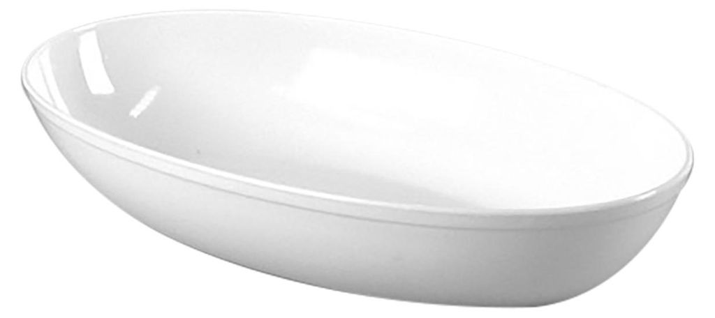 Einweg-Servierschüssel aus Plastik, oval, 945ml, Weiss, 1 Produktbild 