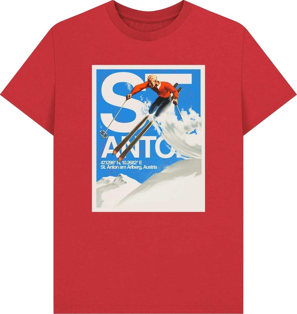 Apoh - "St Anton" T-Shirt für Herren/Damen Uni PN2150 (S) (Rot)