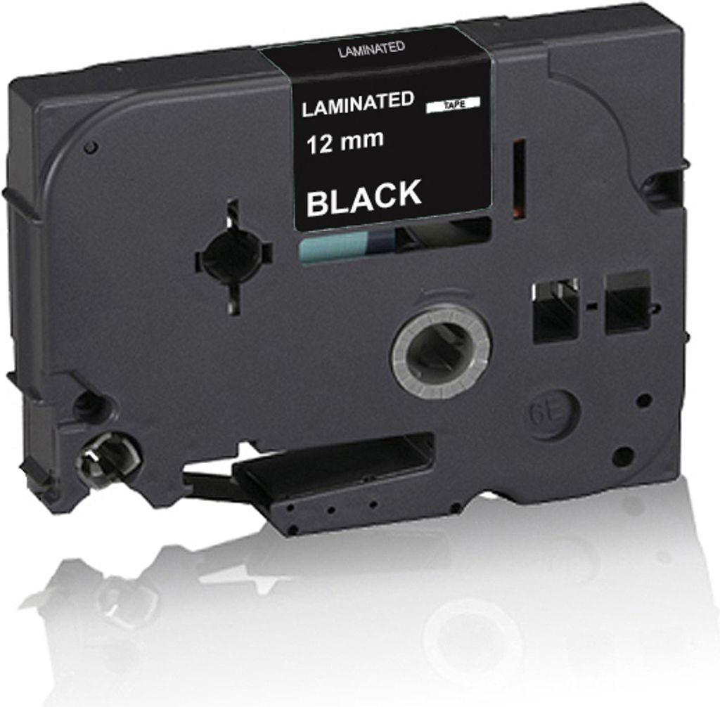 Print-Klex Schriftband kompatibel kompatibel mit Brother P-Touch P700 P-Touch P750Series P-Touch P750TDI P-Touch P750W weiß auf Schwarz 12mm TZE 3...