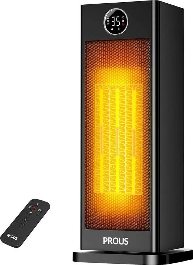 Radiateur Électrique Chauffage Rapide 2s avec Panneau Céramique Noir